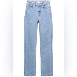 Zara high rise straight jeans